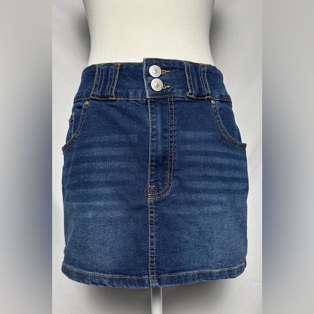 REFUGE DENIM Denim Y2K Boho Staple Mini Skirt Size L
